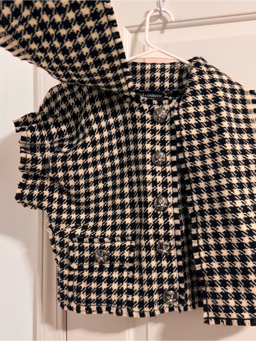 Dolce & Gabbana Black and White Houndstooth Skirt Set - Picture 9 of 11